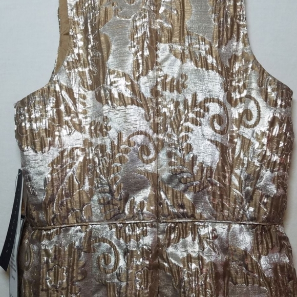 NWT Embellished Jacquard Metallic Gown - Picture 6 of 8